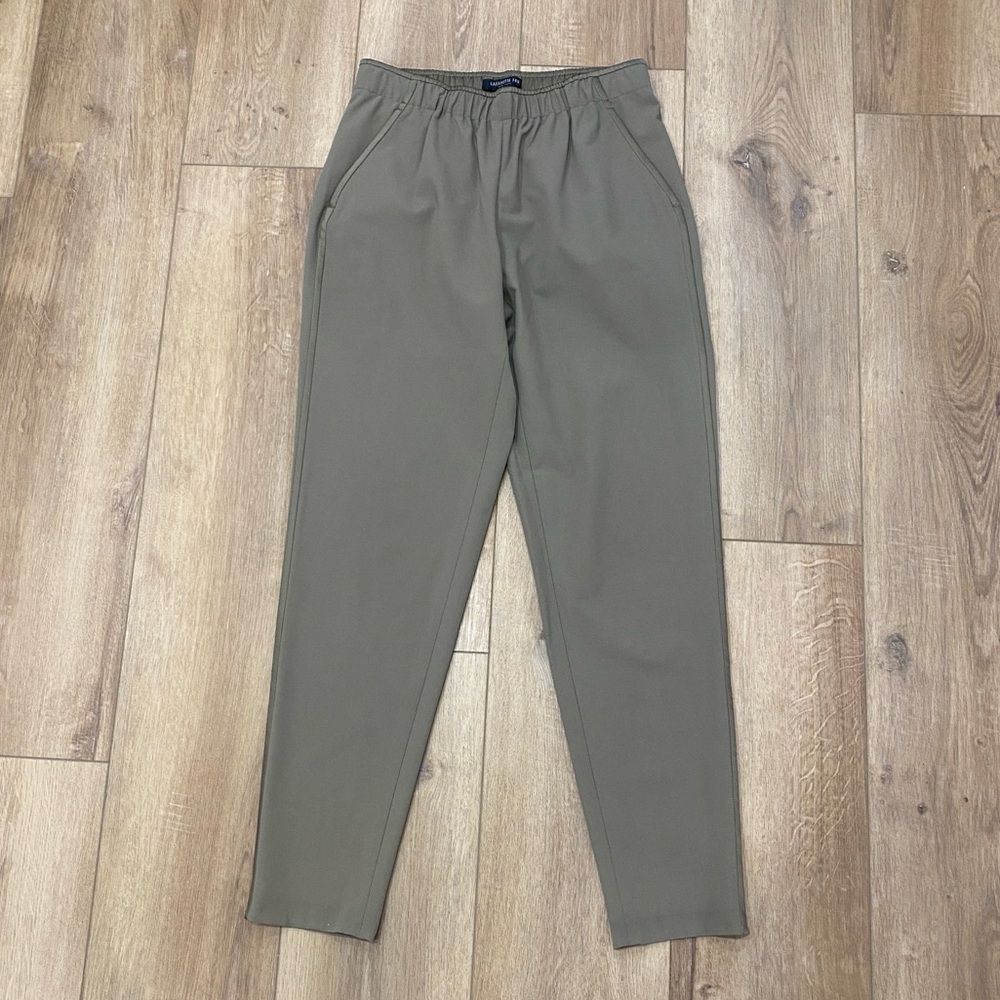 🌟LAFAYETTE 148🌟 NEW YORK PULL ON ELASTIC WAIST TROUSER GREEN SZ P OR XS